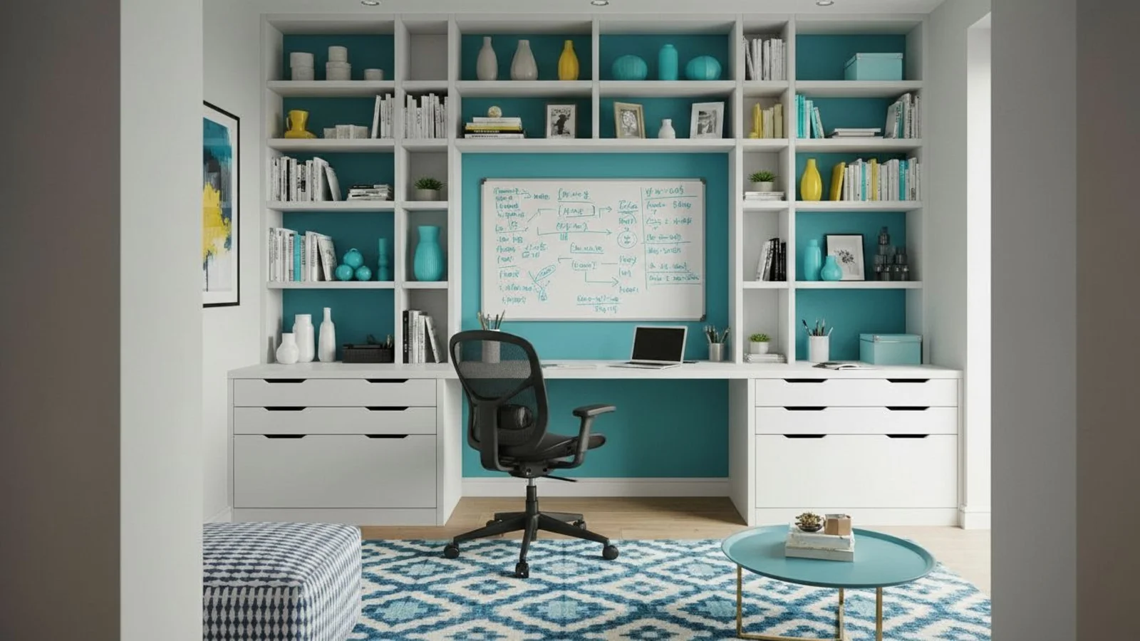 Virtually staged living room